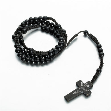 Classic hand-woven Beads Wooden Beads Necklace Pr Necklace Pr rosary religious beads jewellery necklace Jesus jewelry gifts