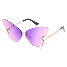 Load image into Gallery viewer, Classic large butterfly gradient sunglasses for women men 2023  brand design frameless sun glasses lunette de soleil femme