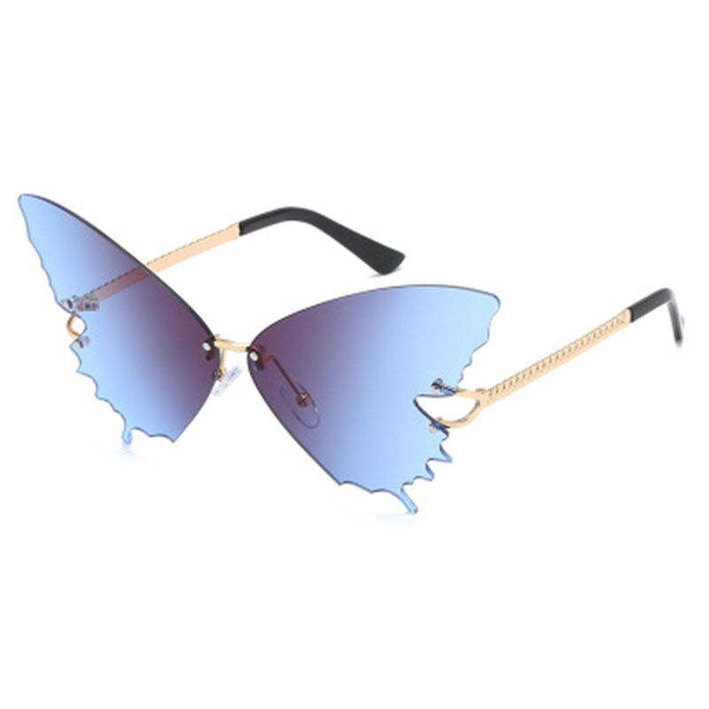 Classic large butterfly gradient sunglasses for women men 2023  brand design frameless sun glasses lunette de soleil femme