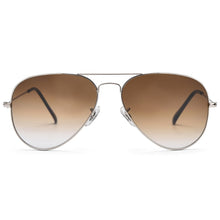 Load image into Gallery viewer, Classic pilot sunglasses for women men crystal glass mirror lens brown gradient