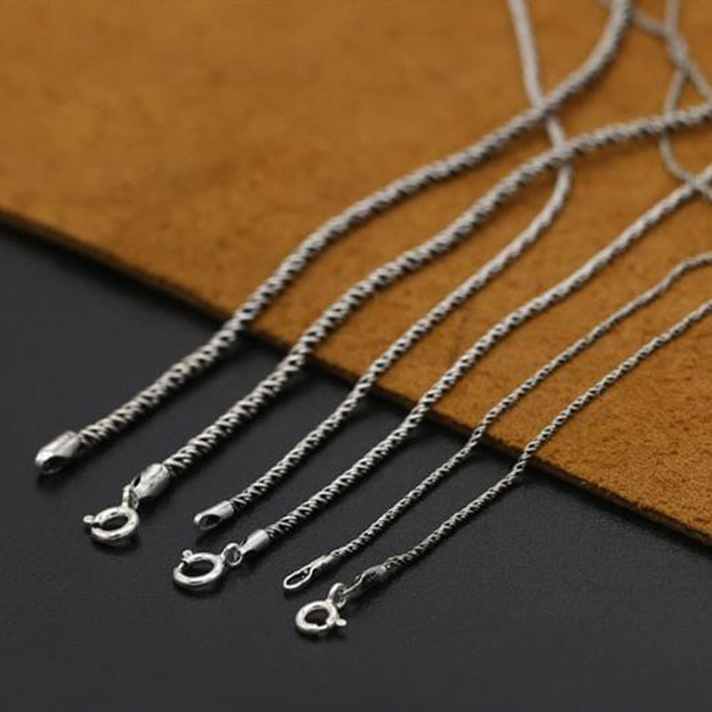 Classic rope necklace Chain 100% Pure Silver Chain Necklace S925 Sterling Silver Thai Silver Necklaces Unisex Jewelry