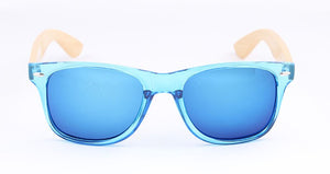 Classical Wooden Sunglasses, Black Plastic Frame Gray UV400 HD Lens Sun Glasses Wood Arm Retro UV400 Bamboo Sunglasses with Logo
