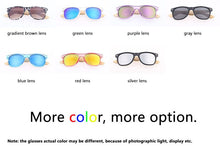 Load image into Gallery viewer, Classical Wooden Sunglasses, Black Plastic Frame Gray UV400 HD Lens Sun Glasses Wood Arm Retro UV400 Bamboo Sunglasses with Logo