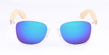 Load image into Gallery viewer, Classical Wooden Sunglasses, Black Plastic Frame Gray UV400 HD Lens Sun Glasses Wood Arm Retro UV400 Bamboo Sunglasses with Logo