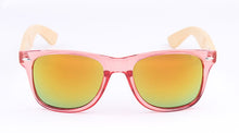 Load image into Gallery viewer, Classical Wooden Sunglasses, Black Plastic Frame Gray UV400 HD Lens Sun Glasses Wood Arm Retro UV400 Bamboo Sunglasses with Logo