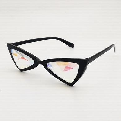 Classice Triangle Cate Eyes  Frame  Kaleidoscope + Diffraction Glasses