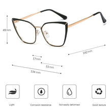 Load image into Gallery viewer, Clear Glasses Frame Computer Cell Phone Women Cat Eye Anti Blue Light Metal Eyewear Blocking Glasses Optical Spectacle Eyeglass