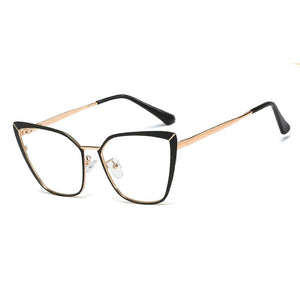 Clear Glasses Frame Computer Cell Phone Women Cat Eye Anti Blue Light Metal Eyewear Blocking Glasses Optical Spectacle Eyeglass