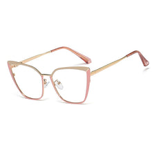 Load image into Gallery viewer, Clear Glasses Frame Computer Cell Phone Women Cat Eye Anti Blue Light Metal Eyewear Blocking Glasses Optical Spectacle Eyeglass