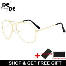 Load image into Gallery viewer, Clear Glasses Retro Eyeglasses Metal Gold Myopia Eyewear Women Men Spectacle Frames Optical Glasses Frame Transparent Lens.