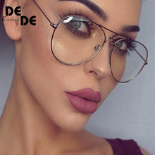 Load image into Gallery viewer, Clear Glasses Retro Eyeglasses Metal Gold Myopia Eyewear Women Men Spectacle Frames Optical Glasses Frame Transparent Lens.
