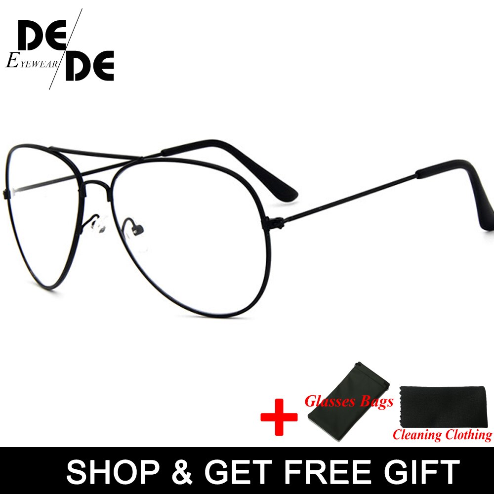 Clear Glasses Retro Eyeglasses Metal Gold Myopia Eyewear Women Men Spectacle Frames Optical Glasses Frame Transparent Lens.