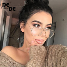 Load image into Gallery viewer, Clear Glasses Retro Eyeglasses Metal Gold Myopia Eyewear Women Men Spectacle Frames Optical Glasses Frame Transparent Lens.