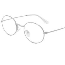 Load image into Gallery viewer, Clear Lens Small Oval women's eyeglasses frame Men Metal Computer Glasses Vintage  Brand Round Blue Light Glasses
