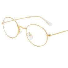 Load image into Gallery viewer, Clear Lens Small Oval women's eyeglasses frame Men Metal Computer Glasses Vintage  Brand Round Blue Light Glasses