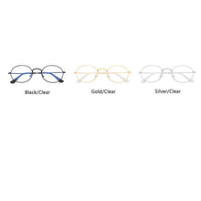 Load image into Gallery viewer, Clear Lens Small Oval women's eyeglasses frame Men Metal Computer Glasses Vintage  Brand Round Blue Light Glasses