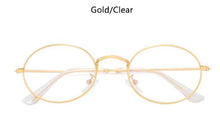 Load image into Gallery viewer, Clear Lens Small Oval women's eyeglasses frame Men Metal Computer Glasses Vintage  Brand Round Blue Light Glasses