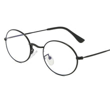 Load image into Gallery viewer, Clear Lens Small Oval women's eyeglasses frame Men Metal Computer Glasses Vintage  Brand Round Blue Light Glasses