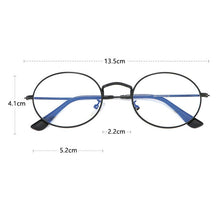 Load image into Gallery viewer, Clear Lens Small Oval women's eyeglasses frame Men Metal Computer Glasses Vintage  Brand Round Blue Light Glasses