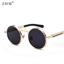Load image into Gallery viewer, Clear Red Sunglasses Men Steampunk 2023 Metal Frame Retro Vintage Round Sun Glasses for Women Black Woman Vintage Glasses Uv400