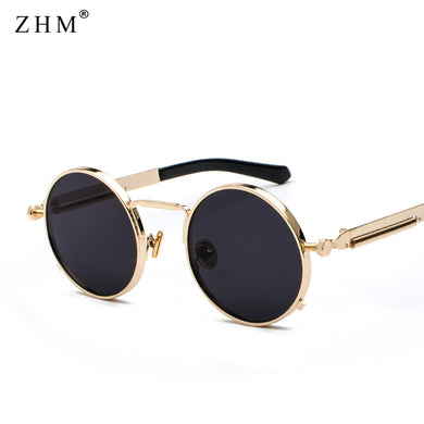 Clear Red Sunglasses Men Steampunk 2023 Metal Frame Retro Vintage Round Sun Glasses for Women Black Woman Vintage Glasses Uv400