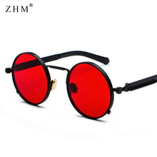 Load image into Gallery viewer, Clear Red Sunglasses Men Steampunk 2023 Metal Frame Retro Vintage Round Sun Glasses for Women Black Woman Vintage Glasses Uv400