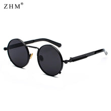 Load image into Gallery viewer, Clear Red Sunglasses Men Steampunk 2023 Metal Frame Retro Vintage Round Sun Glasses for Women Black Woman Vintage Glasses Uv400