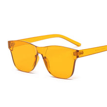 Load image into Gallery viewer, Clear Square Rimless Sunglasses Women Transparent Color Sun Glasses Female Retro Visor Mirror Clear Yellow Pink Oculos De Sol