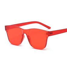 Load image into Gallery viewer, Clear Square Rimless Sunglasses Women Transparent Color Sun Glasses Female Retro Visor Mirror Clear Yellow Pink Oculos De Sol