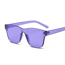 Load image into Gallery viewer, Clear Square Rimless Sunglasses Women Transparent Color Sun Glasses Female Retro Visor Mirror Clear Yellow Pink Oculos De Sol