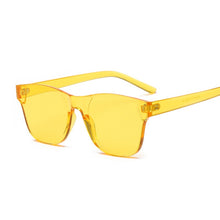 Load image into Gallery viewer, Clear Square Rimless Sunglasses Women Transparent Color Sun Glasses Female Retro Visor Mirror Clear Yellow Pink Oculos De Sol