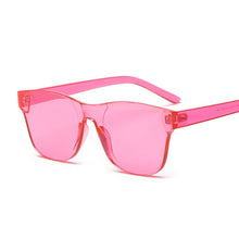 Load image into Gallery viewer, Clear Square Rimless Sunglasses Women Transparent Color Sun Glasses Female Retro Visor Mirror Clear Yellow Pink Oculos De Sol