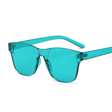 Load image into Gallery viewer, Clear Square Rimless Sunglasses Women Transparent Color Sun Glasses Female Retro Visor Mirror Clear Yellow Pink Oculos De Sol