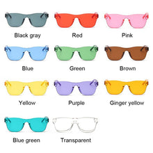 Load image into Gallery viewer, Clear Square Rimless Sunglasses Women Transparent Color Sun Glasses Female Retro Visor Mirror Clear Yellow Pink Oculos De Sol