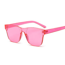 Load image into Gallery viewer, Clear Square Rimless Sunglasses Women Transparent Color Sun Glasses Female Retro Visor Mirror Clear Yellow Pink Oculos De Sol