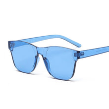 Load image into Gallery viewer, Clear Square Rimless Sunglasses Women Transparent Color Sun Glasses Female Retro Visor Mirror Clear Yellow Pink Oculos De Sol