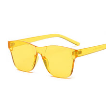 Load image into Gallery viewer, Clear Square Rimless Sunglasses Women Transparent Color Sun Glasses Female Retro Visor Mirror Clear Yellow Pink Oculos De Sol