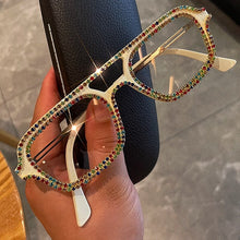Carica l'immagine nel visualizzatore di Gallery, Occhiali da sole trasparenti da donna trasparenti da uomo anti luce blu occhiali con strass occhiali da vista occhiali da vista 