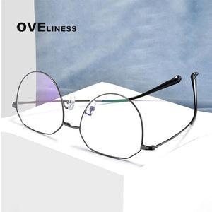 Clip On Glasses Men Sunglasses Women Magnetic Sunglasses Myopia Round Metal Optical Glasses Frame Prescription eyeglasses frames