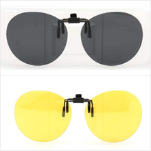 Load image into Gallery viewer, Clip On Polarized Round Sunglass Lenses Clip Flip Up Men Women UV Protection classic Driving Nightvision fishing black