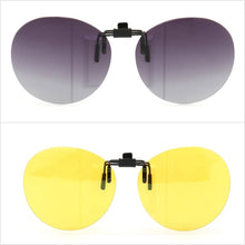 Load image into Gallery viewer, Clip On Polarized Round Sunglass Lenses Clip Flip Up Men Women UV Protection classic Driving Nightvision fishing black
