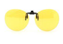 Load image into Gallery viewer, Clip On Polarized Round Sunglass Lenses Clip Flip Up Men Women UV Protection classic Driving Nightvision fishing black