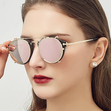 Clip su occhiali da sole da uomo Steampunk Brand Design Occhiali da donna Occhiali da sole vintage retrò Oculos UV400 