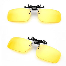 Load image into Gallery viewer, Clip On Sunglasses Men Women Yellow Lens Anti-Glare Driving Glasses Flip Up Sunglasses UV Protection Eyewear Accessories Gafas