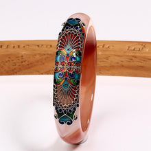 Carica l'immagine nel visualizzatore di Gallery, Cloisonne Natural Red Agate Bangle Chalcedony Female Gift To Mother Lover 2018 New 925 Sterling Silver Bracelet JB10