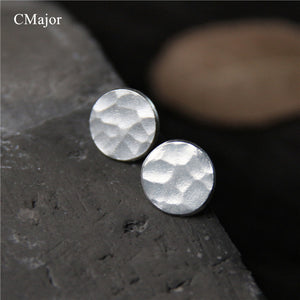 Cmajor S925 Thai Silver Jewelry Minimalist Fashion Round Stud Earrings For Women