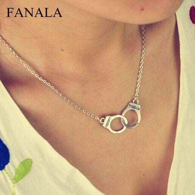 Collares D 2018 Valentine's Necklace Handcuff FREEDOM Pendant Men Women Gift Jewelry For Steampunk HOT N2039 Fashion Lover's