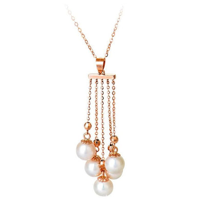 Collier Femme Necklace Women 5.5-6mm Pearl Tassel Necklaces & Pendants Statement Necklace Collares Women 18K Gold
