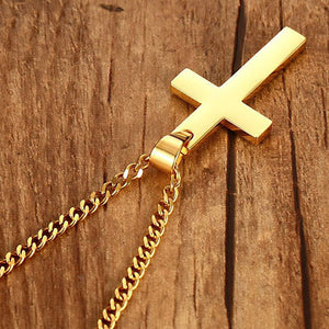 Collier Homme Silver Jesus Cross Pendant Necklace For Men Pingente Masculino Stainless Steel Gift Couple Friend Prayer Jewelry