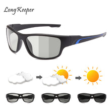 Load image into Gallery viewer, Color Change Matte Frame Photochromic Polarized Sunglasses Men Square Classic Chameleon Glaases Transition Lens Eyewear